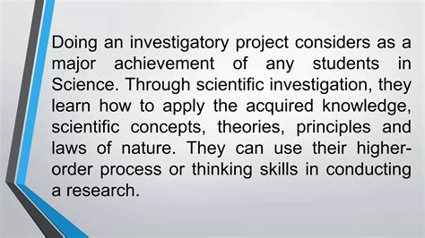 parts of science investigatory project|What Are The Parts Of A Science Investigatory Project.